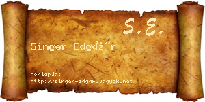 Singer Edgár névjegykártya